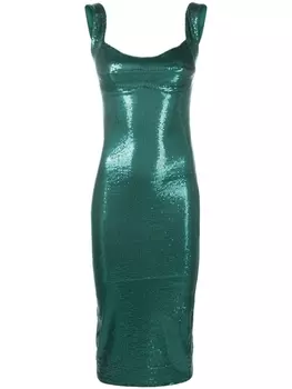 Atu Body Couture платье миди без рукавов с пайетками, зеленый