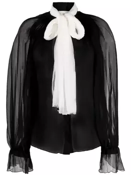 Atu Body Couture шелковая блузка с бантом, черный