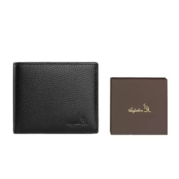 AUGTARLION Легкий складной зажим для денег из коровьей кожи, черный, для мужчин