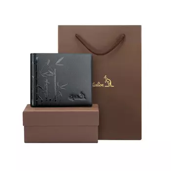 Augtarlion Мужской кошелек, Черный [Подарочная коробка для кофе]