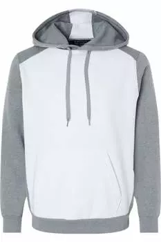Augusta Sportswear Eco Revive Трехсезонная флисовая толстовка с капюшоном Triblend, цвет white/ grey heather