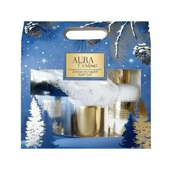 AURA Christmas, Набор косметики - релаксация в ванной, 2 шт. + Свеча