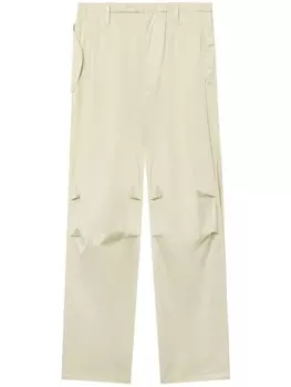 Auralee атласные брюки прямого кроя, нейтральный цвет