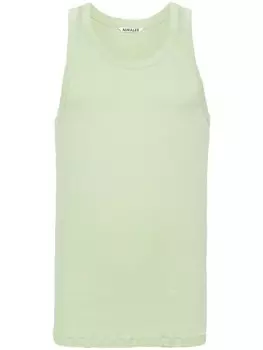 Auralee хлопковая майка в мелкий рубчик, зеленый