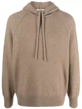 Auralee кашемировое худи с кулиской, коричневый