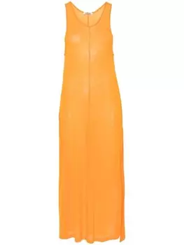 Auralee полупрозрачное платье макси, оранжевый