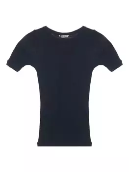 Auralee приталенный топ с короткими рукавами, черный