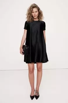 Aurelia атласное мини платье трапеция Banana Republic, черный