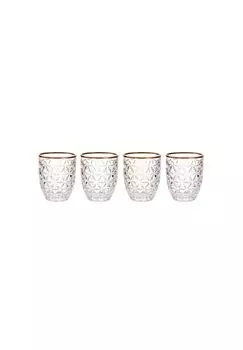 AURELIE Бокалы 4x в золотой оправе 250мл BUTLERS, прозрачный