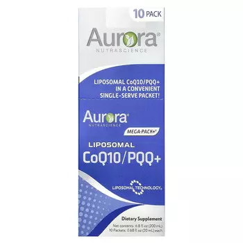 Aurora Nutrascience, Липосомальный коэнзим Q10 / PQQ +, 10 пакетиков по 20 мл (0,68 жидк. Унции)