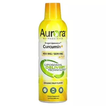 Aurora Nutrascience Mega-Liposomal Curcumin+ Мега липосомальный куркумин со вкусом органических фруктов 600 мг 480 мл (16 жидк. унций)