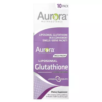 Aurora Nutrascience, Mega-Pack + , липосомальный глутатион, 10 пакетиков по 20 мл (0,68 жидк. Унции)