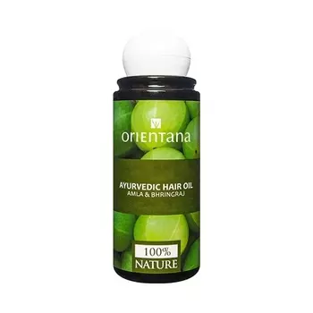 Аюрведическое масло для волос Амла Бринградж Ним и витамин Е, 100% натуральное веганское био, без силиконов и парабенов, против перхоти, выпадения волос и седых волос, для роста волос, 105 мл, Orientana