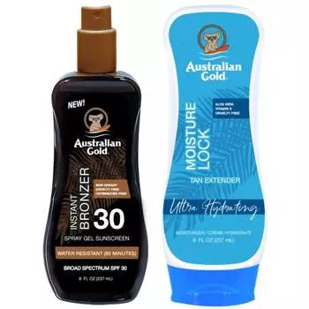 Australian Gold Bronzer Gel Spray SPF30 + Moisture Lock 237 мл