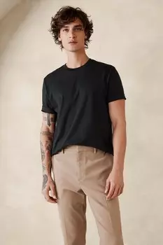 Аутентичная футболка Supima с круглым вырезом Banana Republic, черный