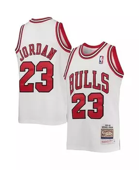 Аутентичная майка Big Boys Майкла Джордана White Chicago Bulls 1997-98 гг Mitchell & Ness, белый