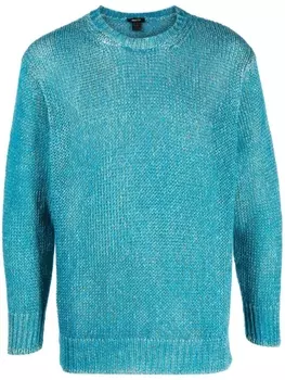 Avant Toi джемпер вязки интарсия с круглым вырезом, синий