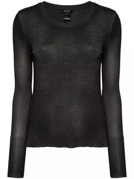 Avant Toi футболка в рубчик с выцветшим эффектом, черный