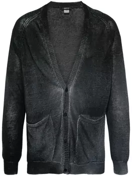 Avant Toi льняной кардиган с эффектом потертости, синий