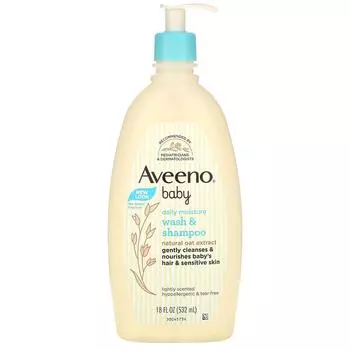 Aveeno Детский шампунь и средство для мытья тела с легким запахом 18 жидких унций (532 мл)