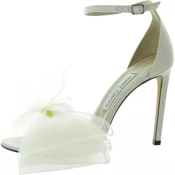 Aveline 100 Женские туфли с бантом на щиколотке Jimmy Choo, цвет latte/latte