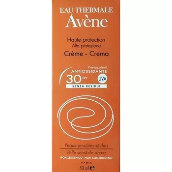 Avene Sun Солнцезащитный крем с очень высокой степенью защиты Spf 30+ 50 мл, Avene