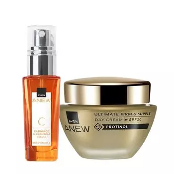 Avon Anew Radiance Set 45+ с витамином С [сыворотка + дневной крем Ultimate]