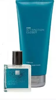 AVON ATTRACTION CLOSER SET 2 КОСМЕТИЧЕСКАЯ ВОДА 30 МЛ + ГЕЛЬ 200 МЛ ДЛЯ НЕГО