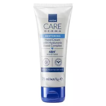 Avon, Care Derma Restoring, восстанавливающий крем для рук с гиалуроновой кислотой, 75 мл