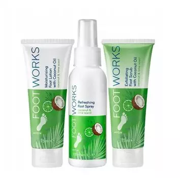Avon, Coconut Lime, набор косметики для ног, 3 шт.