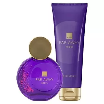 Avon Far Away Rebel 2 Set Cosmetics Water + Balm Special Edition