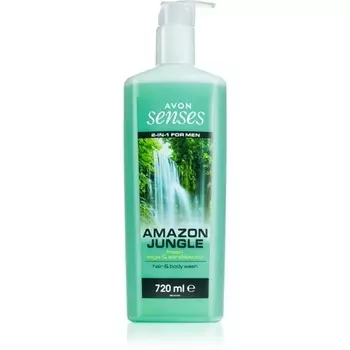 Avon Гель для душа Senses Amazon Jungle для тела и волос для мужчин - 720 мл