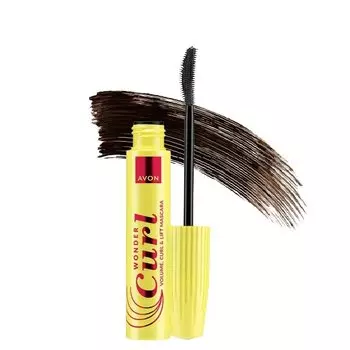 Avon, Wonder Curl, Подкручивающая и приподнимающая тушь для ресниц, цвет коричнево-черный