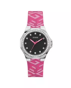 Avril GW0598L1 силиконовые женские часы с розовым ремешком Guess, розовый