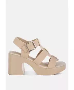 Авалон Платформенные туфли на каблуке с массивной пряжкой London Rag, коричневый/бежевый
