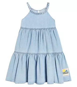 Августовское джинсовое платье Zimmermann Kids, синий