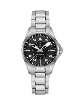 Авиационные часы Hamilton цвета хаки, 36 мм, черный