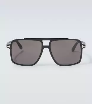 Авиаторские солнцезащитные очки Kemp Tom Ford, Shiny Black/Smoke