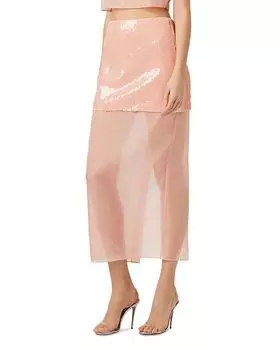 Аврора Органза Миди Юбка TOCCIN, розовый