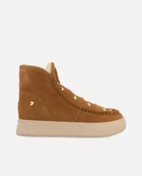 Австралийские женские кожаные ботинки с заклепками и меховой подкладкой Gioseppo, коричневый