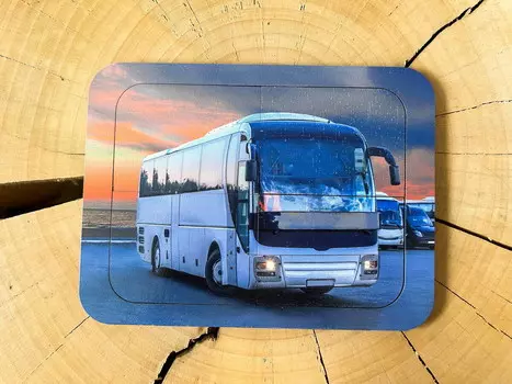 Автобус, деревянный пазл с четырьмя элементами, основа с подписью, первый пазл Inna marka