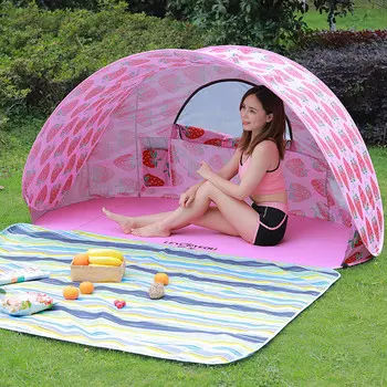 Автоматическая пляжная уличная палатка Levoryeou, солнцезащитный козырек, защита от солнца, рыбалка, отдых, лунная палатка, клубничная лента, дверь