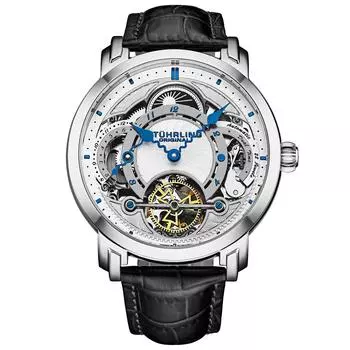 Автоматические часы Celestial Timekeeper 1017 Dual Time, 44 мм, скелетон STHRLING Original, серебро