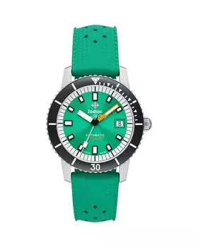 Автоматические часы Compression Diver с резиновым ремешком, 40 мм Zodiac, зеленый