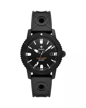 Автоматические часы Compression Diver с резиновым ремешком, 40 мм Zodiac, черный