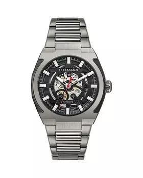 Автоматические часы Ferragamo Supreme Skeleton, 43 мм, черный