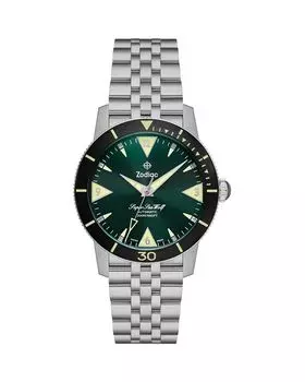 Автоматические часы Skin Diver из нержавеющей стали, 39 мм Zodiac, зеленый