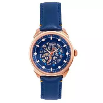 Автоматические часы Weston со скелетонизированным кожаным ремешком Reign, синий