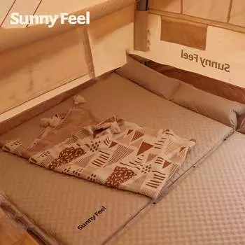 Автоматический надувной матрас Sunnyfeel, портативный двойной коврик для кемпинга, спальный коврик, пол/корыто, надувной матрас, двойной