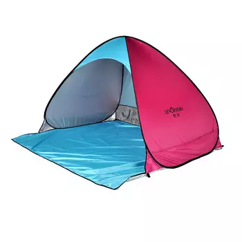 Автоматический пляжный зонт Levoryeou без сборки и удобная быстрооткрывающаяся палатка синего и розового цвета для 3-4 человек без окон